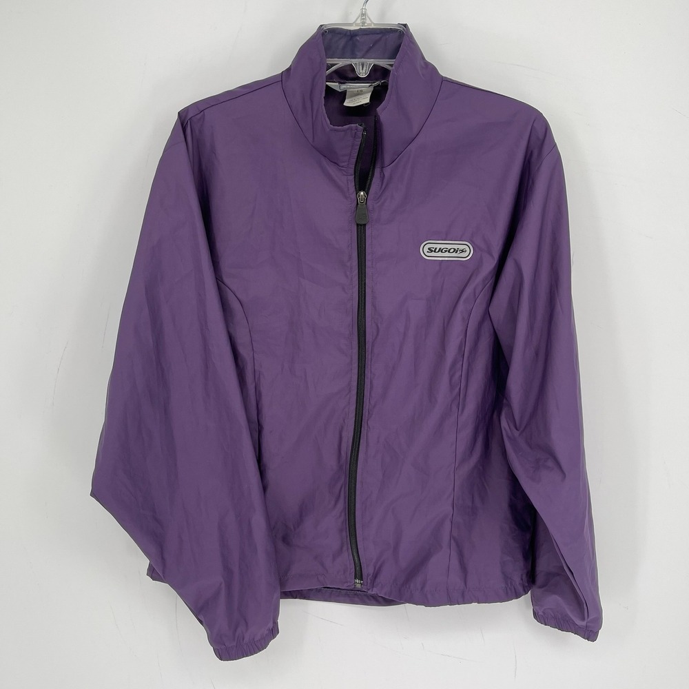 Sugoi Women's Vintage Purple Microfine Zip Cycling Windbreaker Jacket Size L